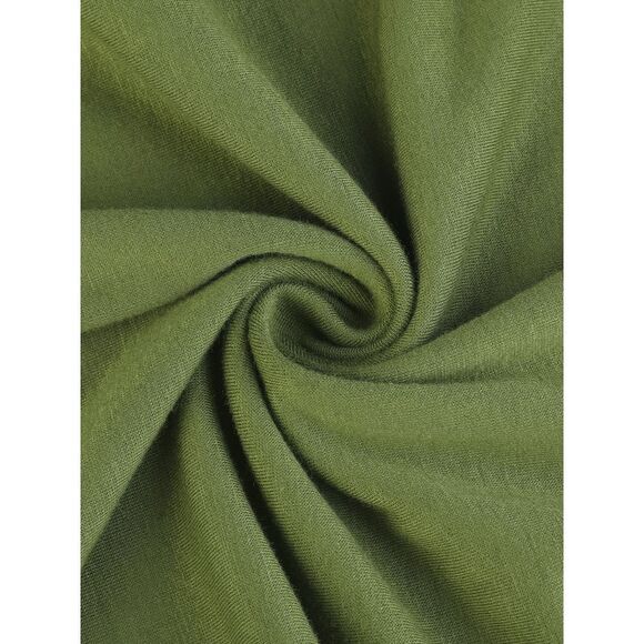 Ruched Drawstring Front Sleeveless Wide Leg Long Jumpsuits Army Green - Picture 5 of 6